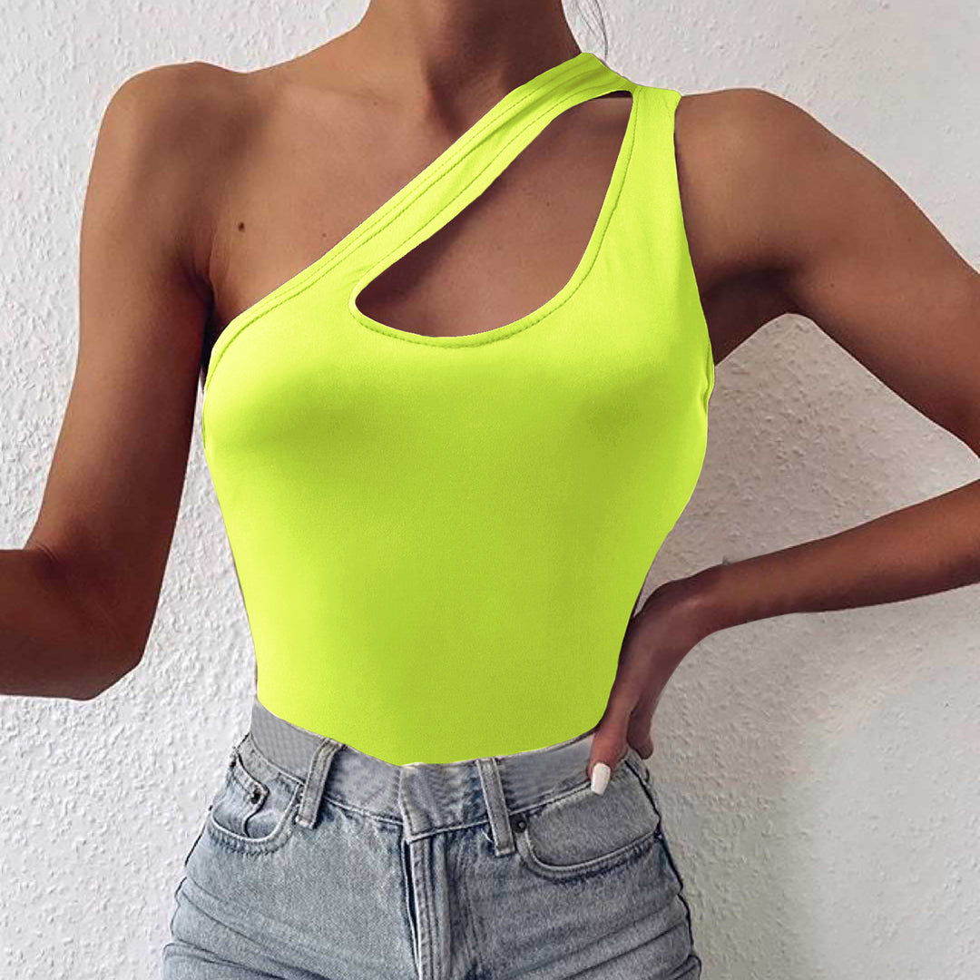 Dame asymmetrisk Cut-Out Body Stilla
