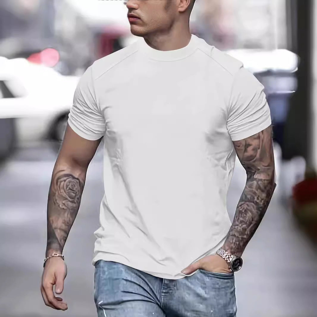 Herren mode T-shirt med struktureret skulderparti Stilla