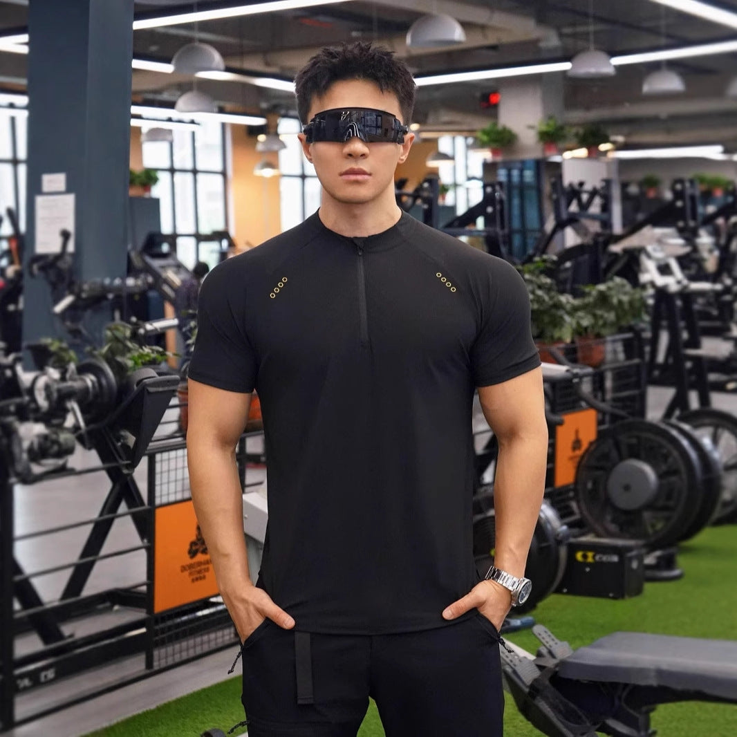 Herren Funktionsshirt med halvmund lynlås og åndbar teknologi Stilla