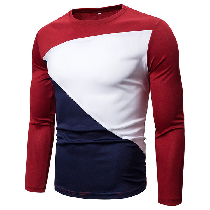 Herrer Sportsligt Langærmet Shirt med innovativt Farveblokdesign Stilla
