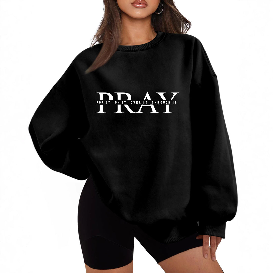 Kvinders sweatshirt med oversized snit og inspirerende print Stilla