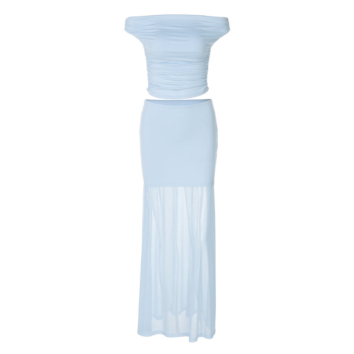Dame Elegant maxikjole med off-shoulder design og raffineret indpakningsstil Stilla
