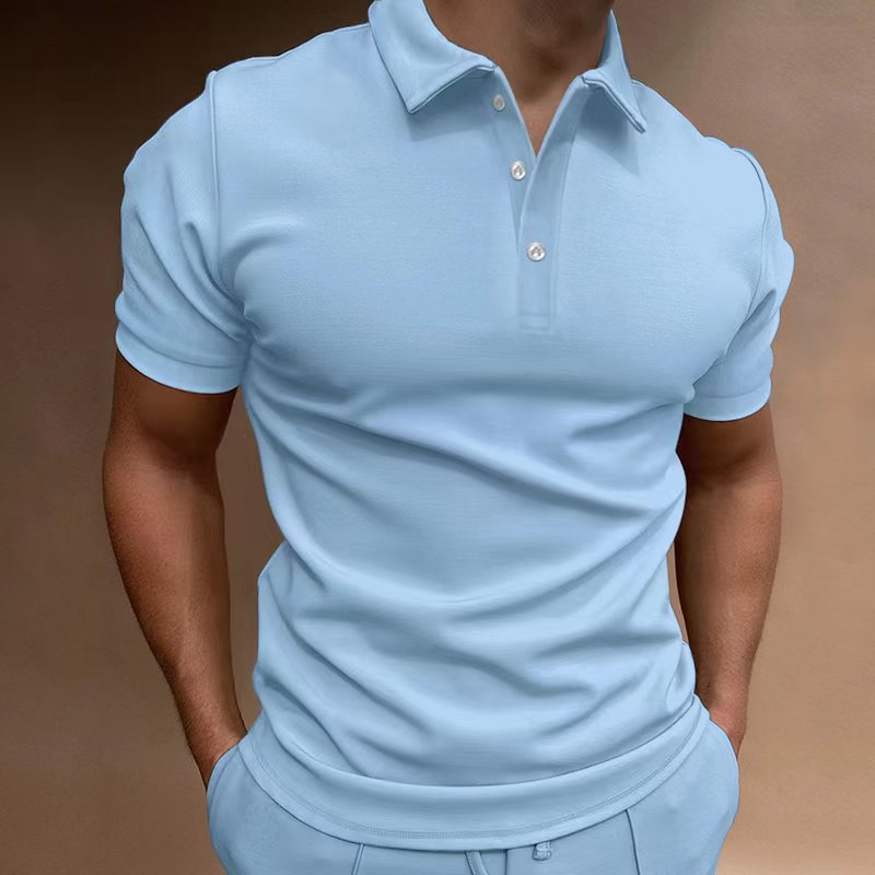 Herrer Poloshirt med klassisk snit og stilfuldt knapdesign Stilla