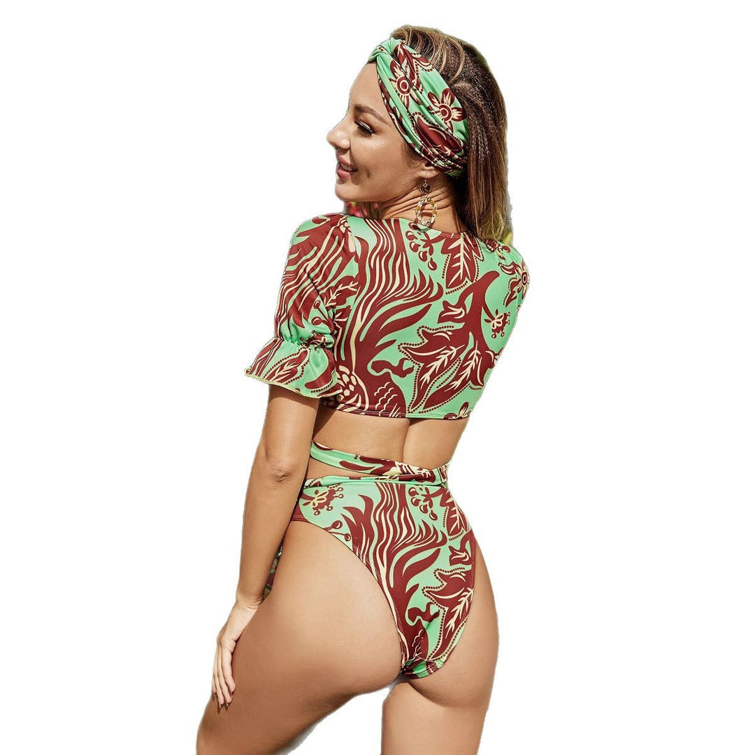 Dame Farverig Bikini med trendy Wickel-design Stilla