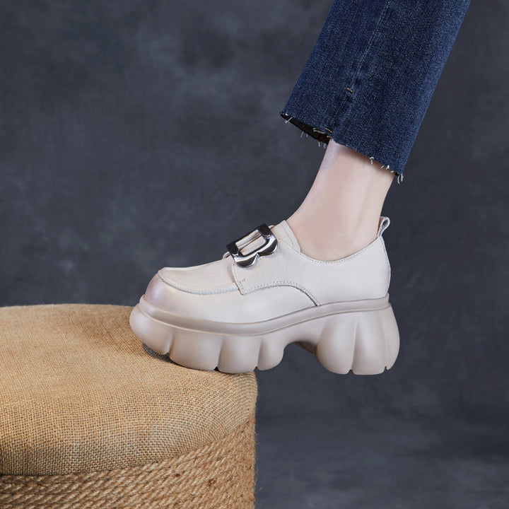 Dame Chic Platform Slip-On Sneakers med dekorativt spænde-detalje Stilla