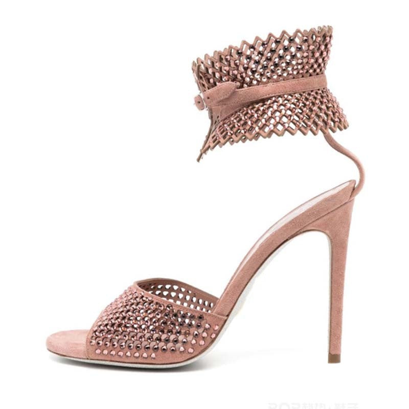 Femme Højhælede Sandaler med kompliceret Ankeldesign Stilla