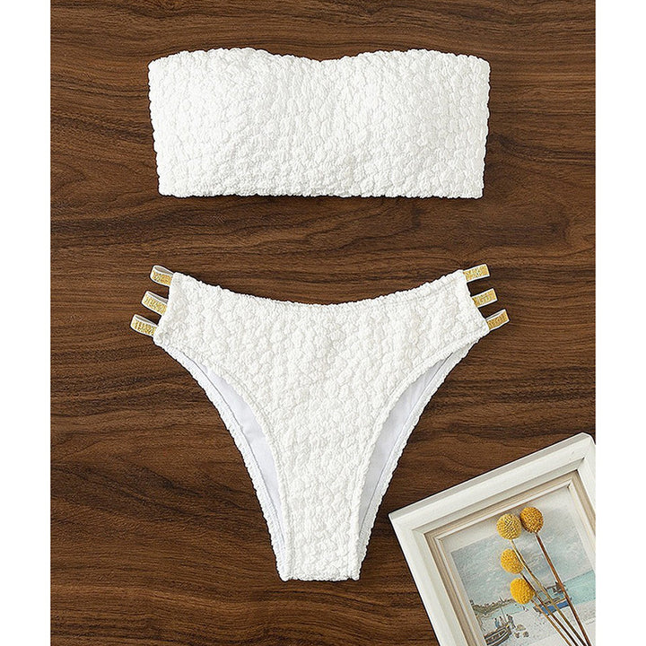 Dame Bandeau-bikini med elegante bindebånd Skovae