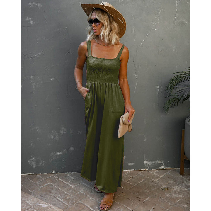 Dame Maxijumpsuit med elastisk overdel og praktiske lommer Stiila
