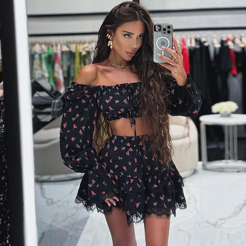 Dame Legesæt med rynker og off-shoulder top Stilla