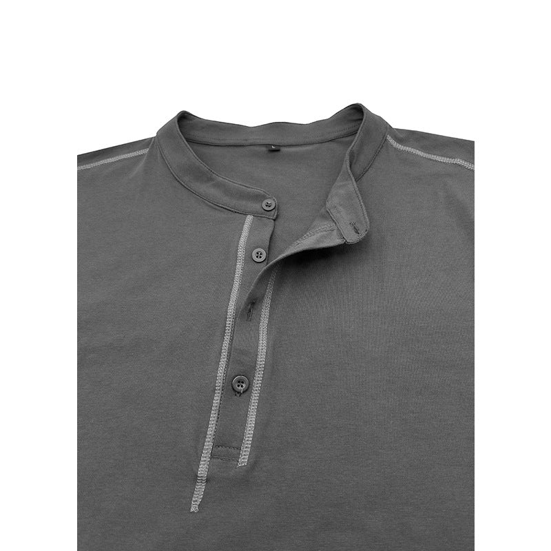 Herrer Langærmet Henley T-shirt med åndbar og elastisk stofteknologi Stilla