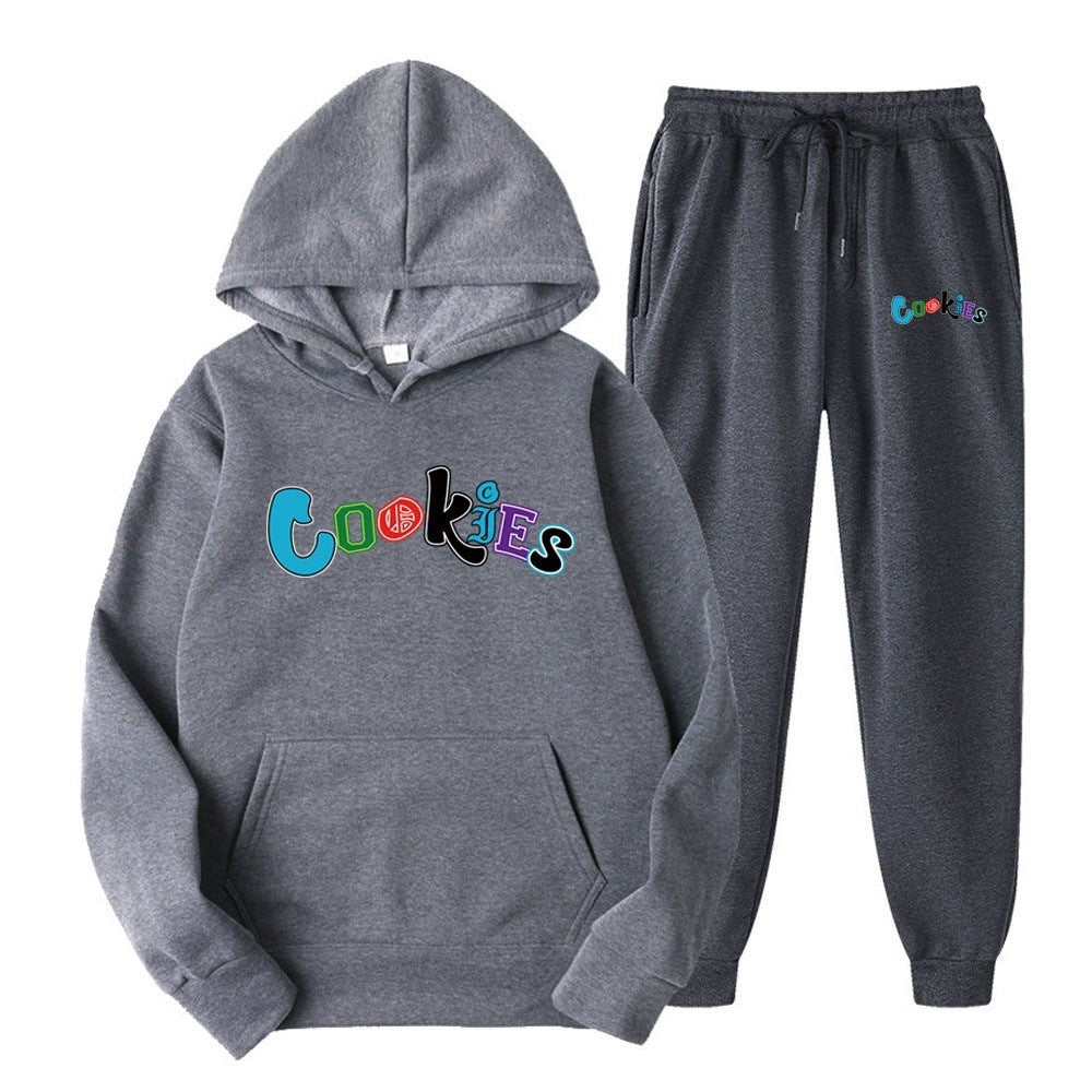 Women's Hoodie og Jogging Pants Sæt med Farverig Grafikprint Skovae