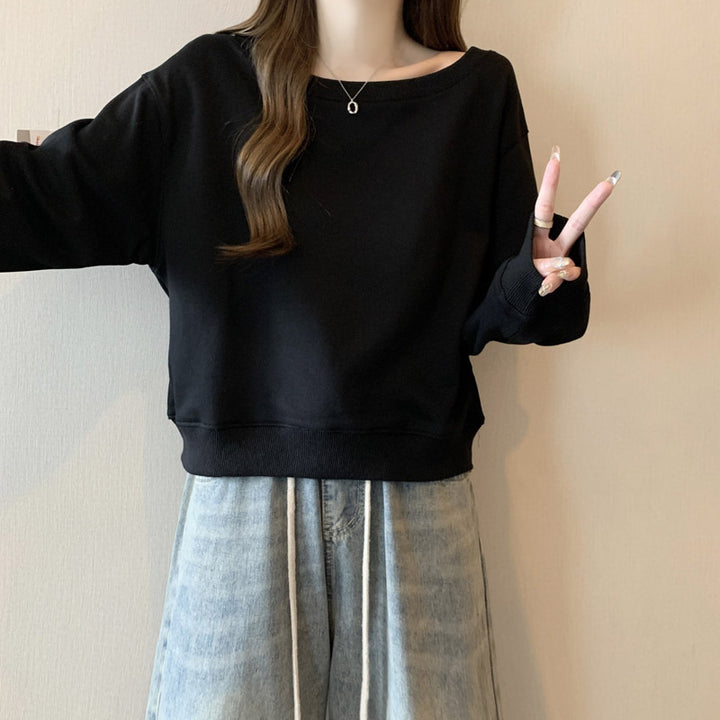 Dame Kortskåret Rundhals Sweatshirt Stilla
