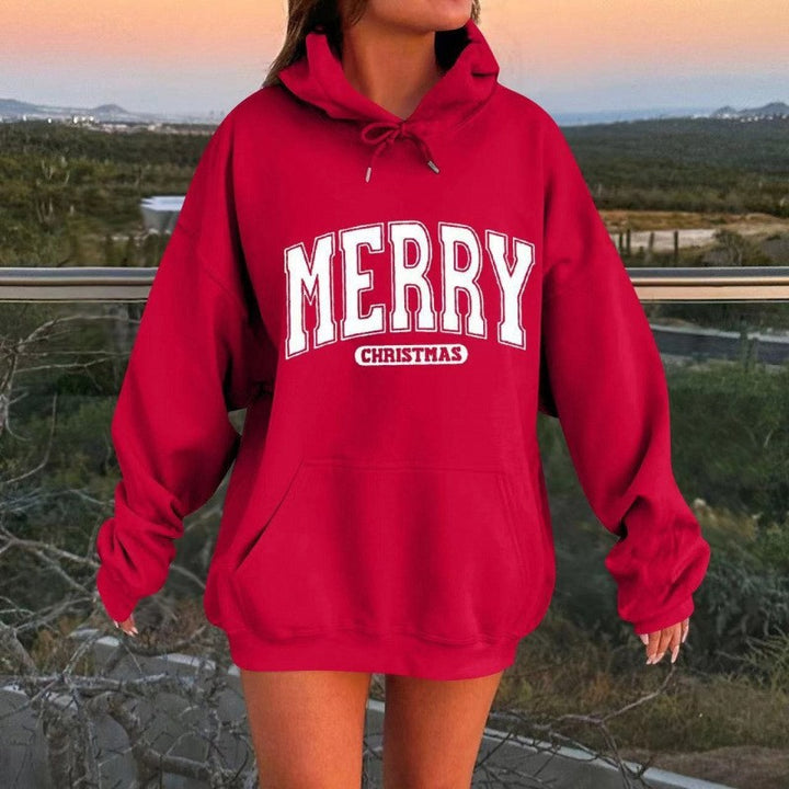 Kvindernes casual hoodie med oversized pasform og iøjnefaldende print Skovae