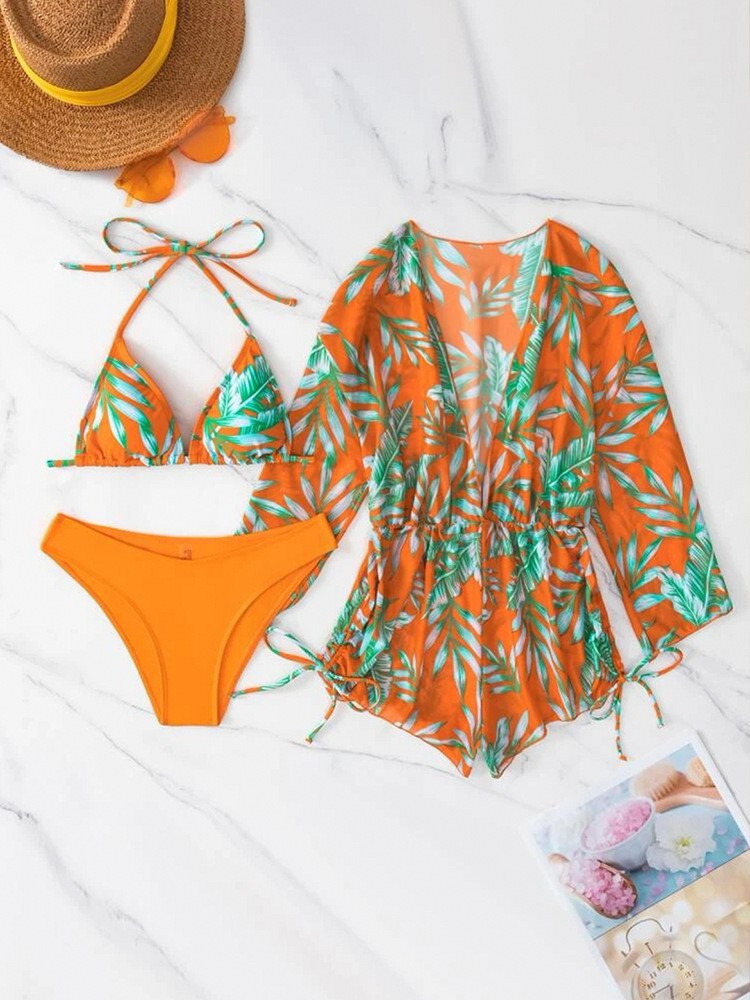 Dame Tropical Print Badedragt Sæt Stilla