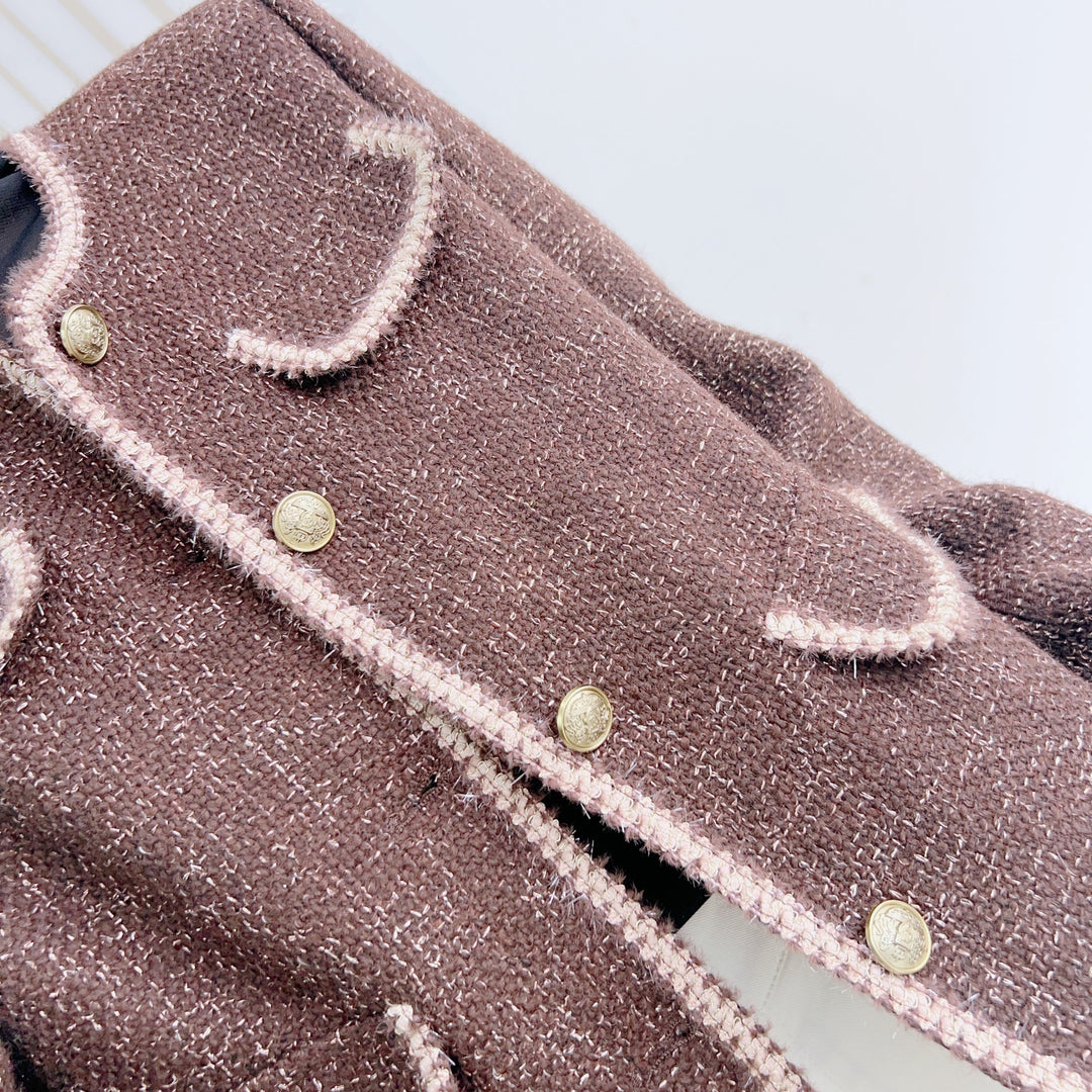 Damer Elegant Jacquard-Jakke med Frynser og Lommer Stilla