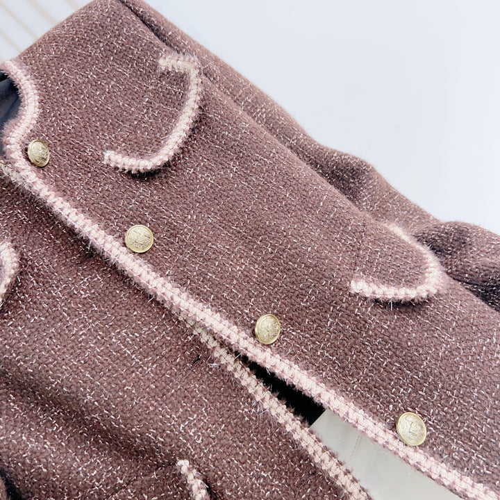 Damer Elegant Jacquard-Jakke med Frynser og Lommer Stilla