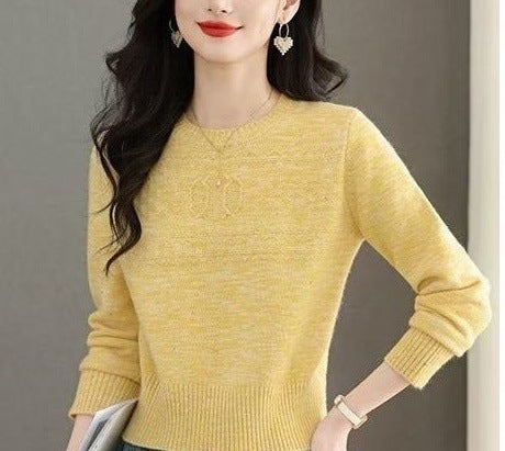 Damer fashionable strikket pullover med fint kabelmønster Stilla