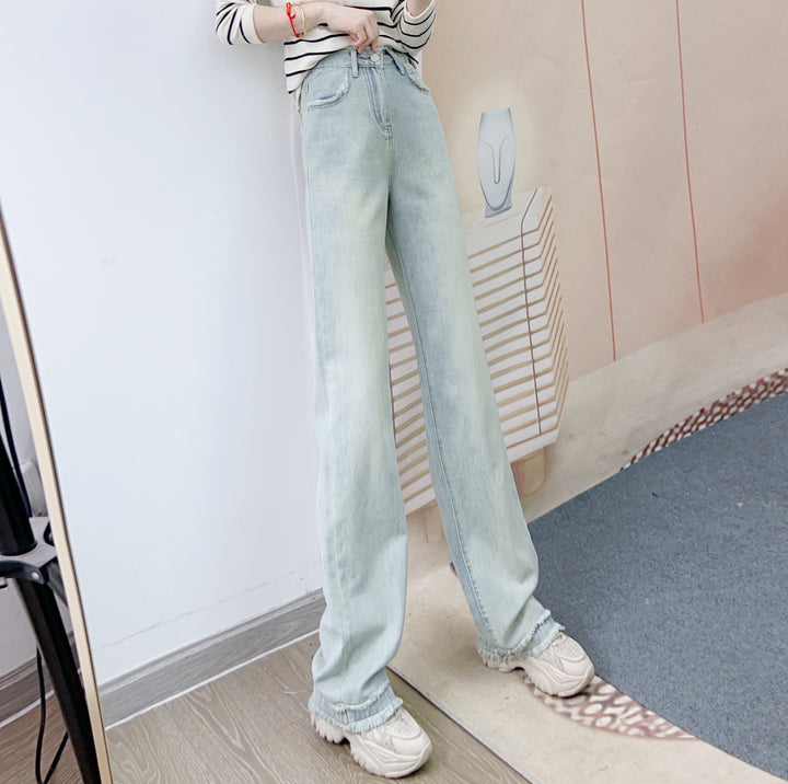 Dame Loose High-Waist Jeans med elastisk talje og sidelommer Stilla