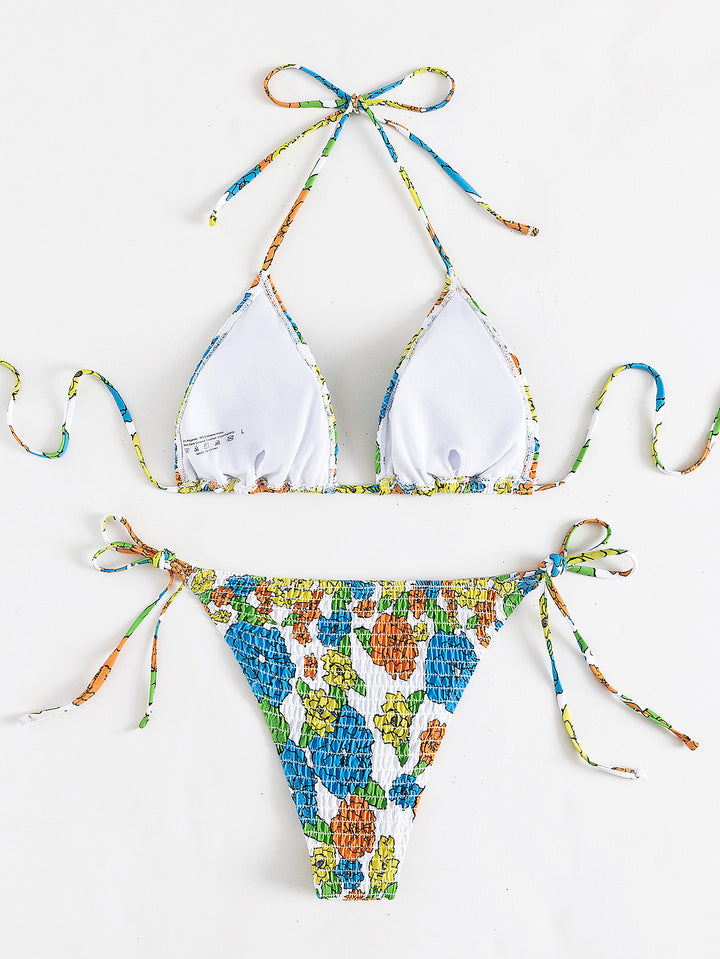 Dame trekant-bikini med legende rynke-design Skovae