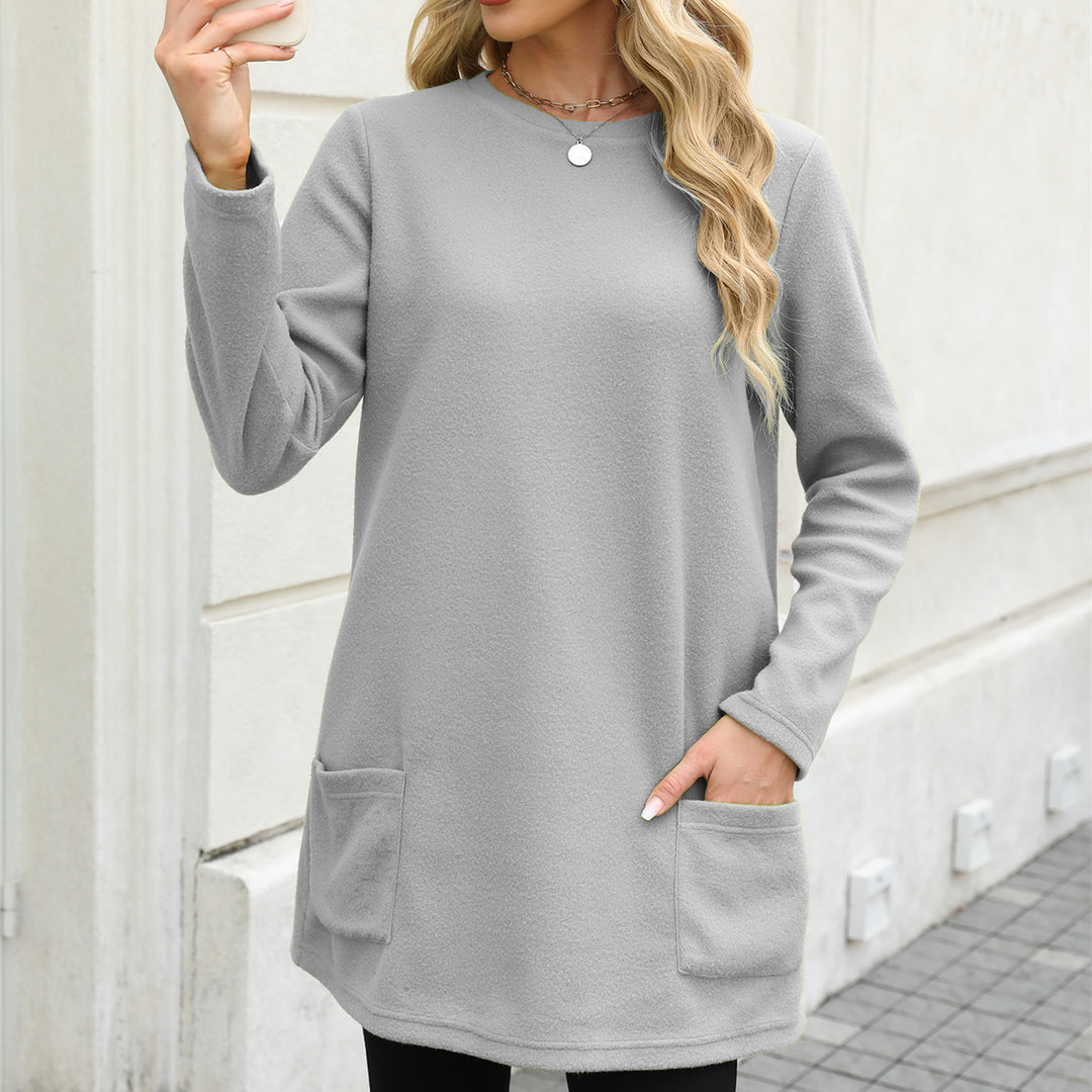 Dame hyggeligt sweatshirtkjole med praktiske lommer Stilla