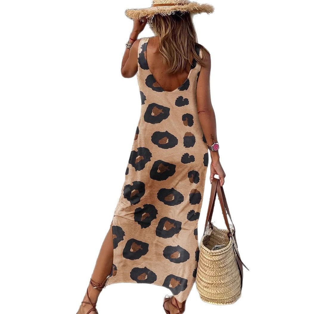 Dame Maxi-Kjole med trendy leopardmønster og afslappet snit Stilla