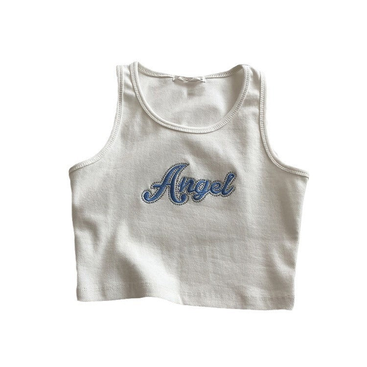 Dame Forkortet Broderet Tanktop Stilla