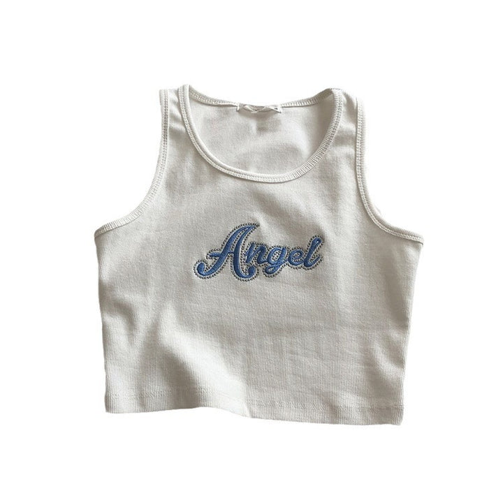 Dame Forkortet Broderet Tanktop Stilla