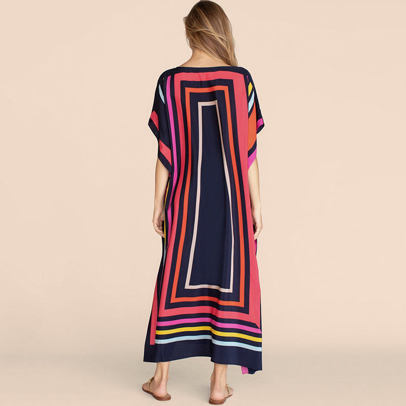 Dame moderner Kaftan med stilfuldt geometrisk design Stilla