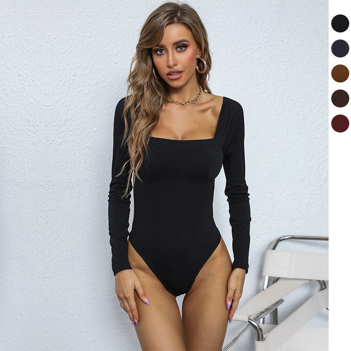 Dame bodystocking med lange ærmer og lige udskæring Stilla