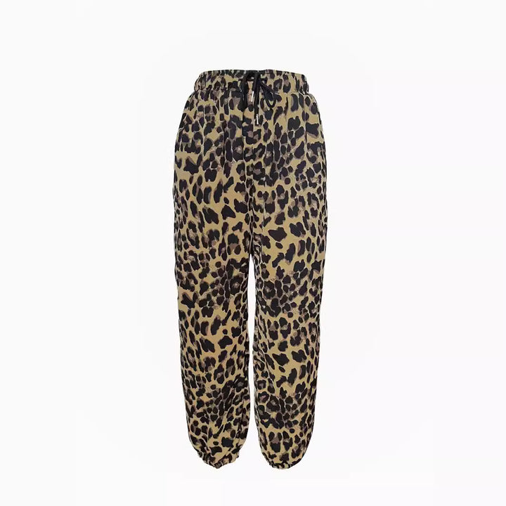 Dame Sporty joggingbukser med dyremotiv og elastisk liv Stilla