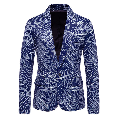 Herrer Stilfuld Tropisk Tryk Blazer Stilla
