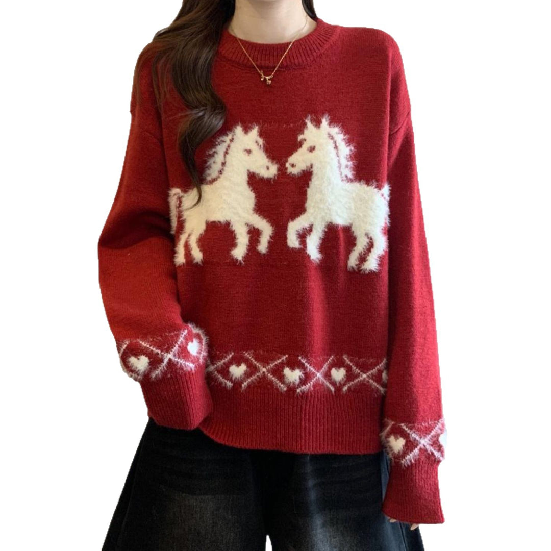 Kvindernes hyggelige sweater med enhjørningemønster Stilla