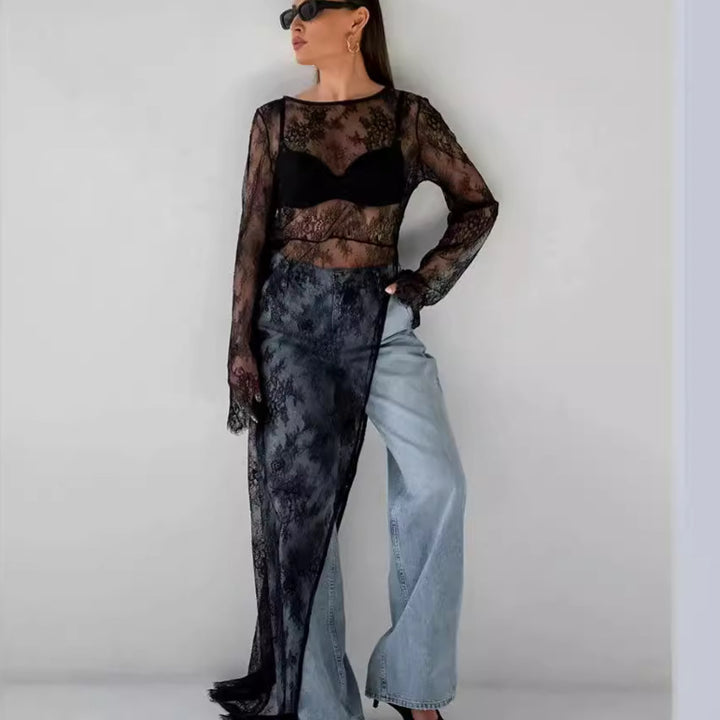 Dame elegant spidse og løse jeansbukser Stilla