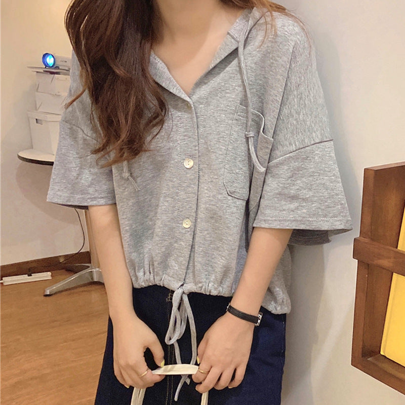 Dame Relaxed Fit Button-Up Bluse i blødt stof Stilla