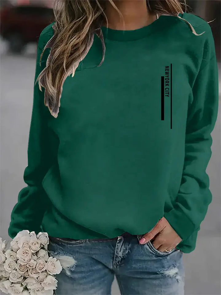 Kvinders sweatshirt med moderne bytryk Stilla