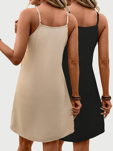 Femme Relaxed Fit V-UDSKÆRING Slip Dress Set Stilla