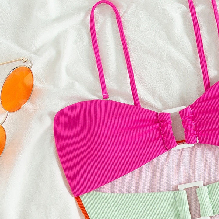 Dame Modisch Cut-Out-Bikini med Justerbar Top Skovae