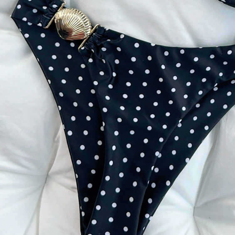 Dame Push-Up-Bikini med rynker og elegant skalldetalje Skovae