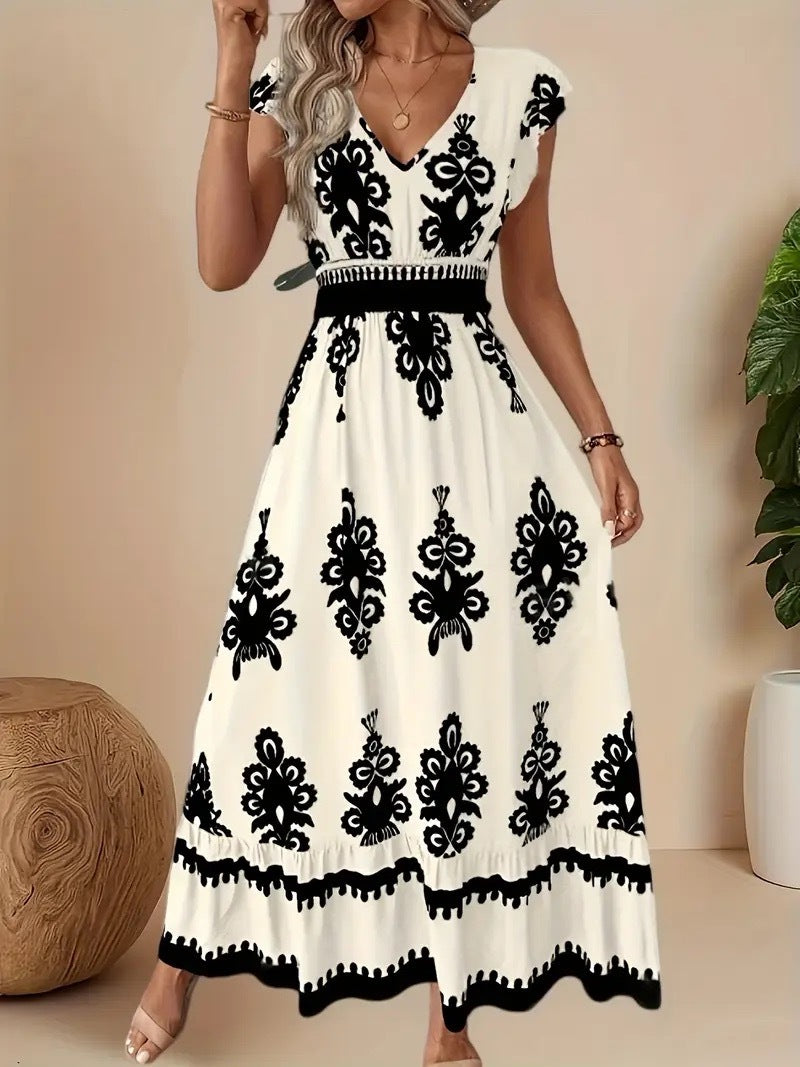 Damer Bohemian Broderet Maxi Kjole Stilla