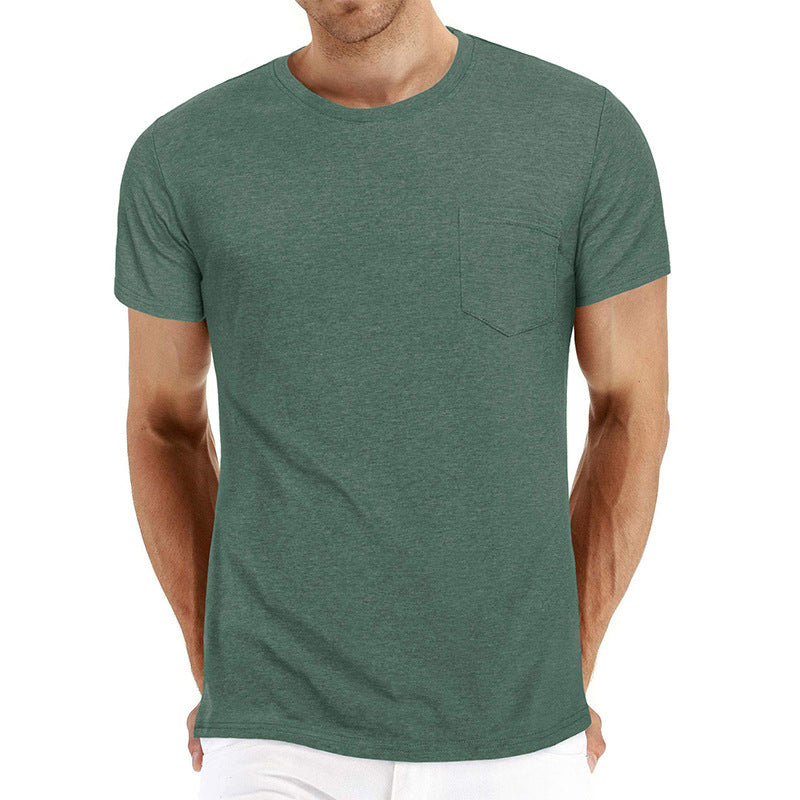Herrer Rundhals T-shirt i åndbart blødt bomuldsblanding Stilla