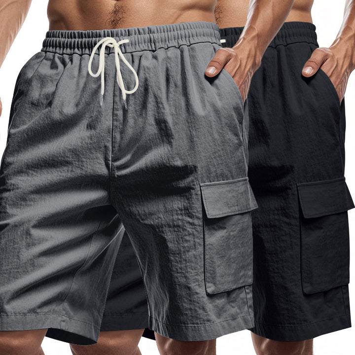 Herrer Cargo-short med elastisk talje og alsidige lommer Stilla