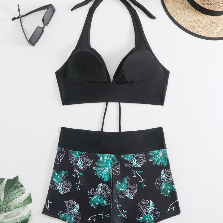 Damer Tankini-sæt med blomsterdetalje og komfortabel shorts-snit Stilla