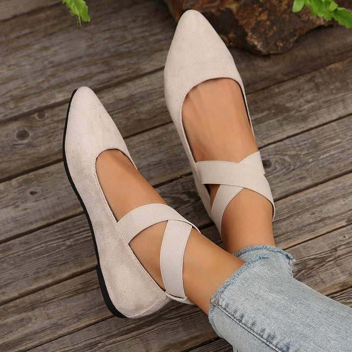 Dame Wildleder Ballerina Flats Stilla
