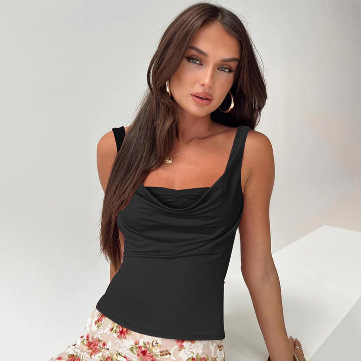 Dame Trendy top med afslappet snit og moderne rynke design Stilla