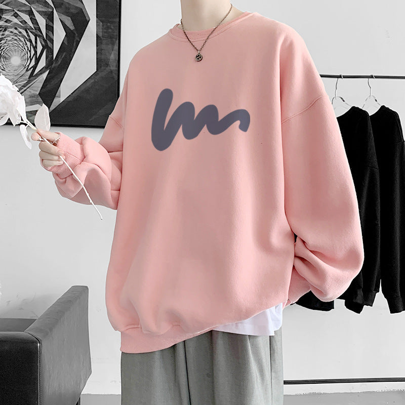 Herrer hyggelig sweatshirt med trendy grafisk design Stilla