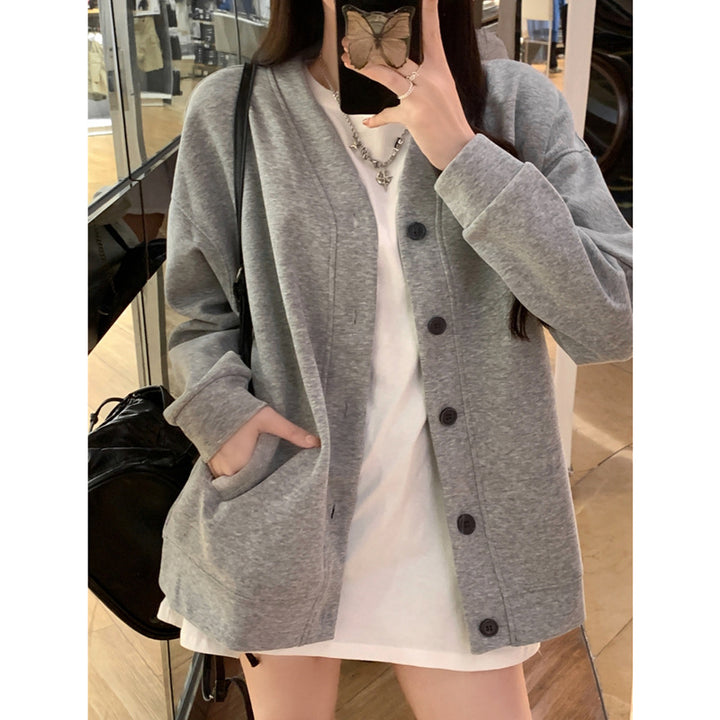 Femme Button-Up Langærmet Cardigan med Lommer Stilla