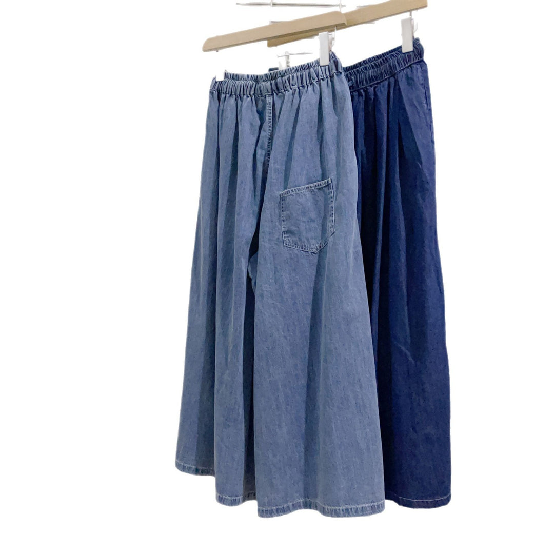 Dame Høj talje Denim Maxi-Nederdel Stilla