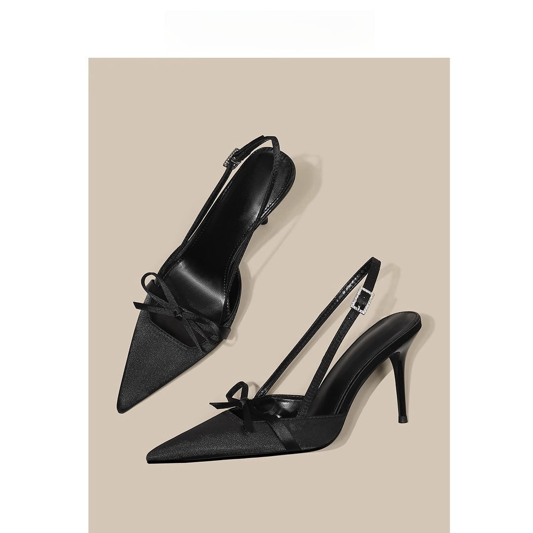 Dame Slingback-hæle med spids tåområde og elegant sløjfedetail Stilla
