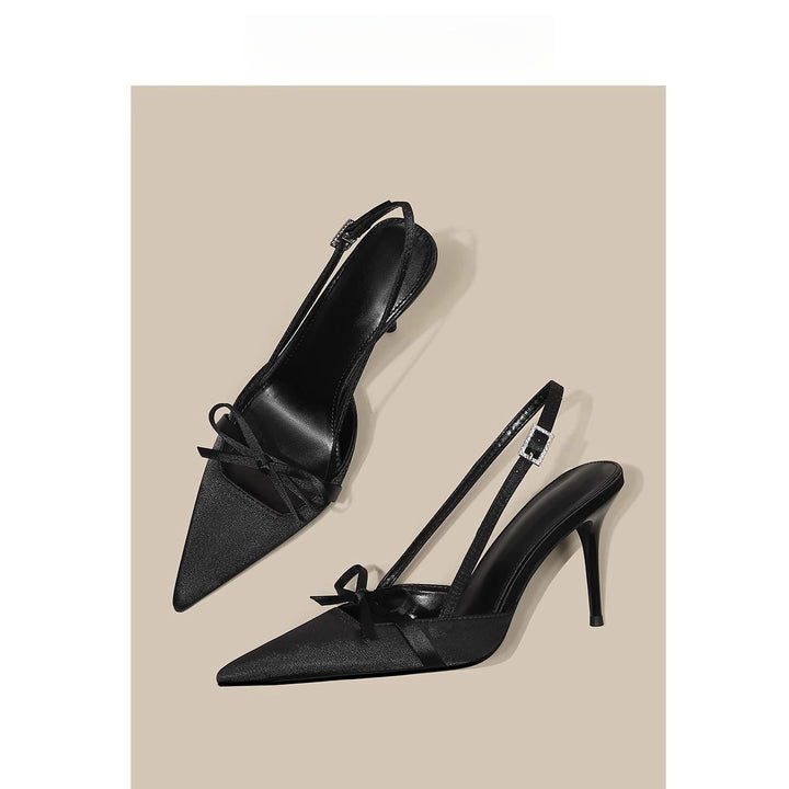 Dame Slingback-hæle med spids tåområde og elegant sløjfedetail Stilla