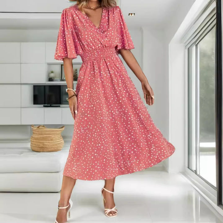 Dame Elegant Wrap Midi Kjole Stilla